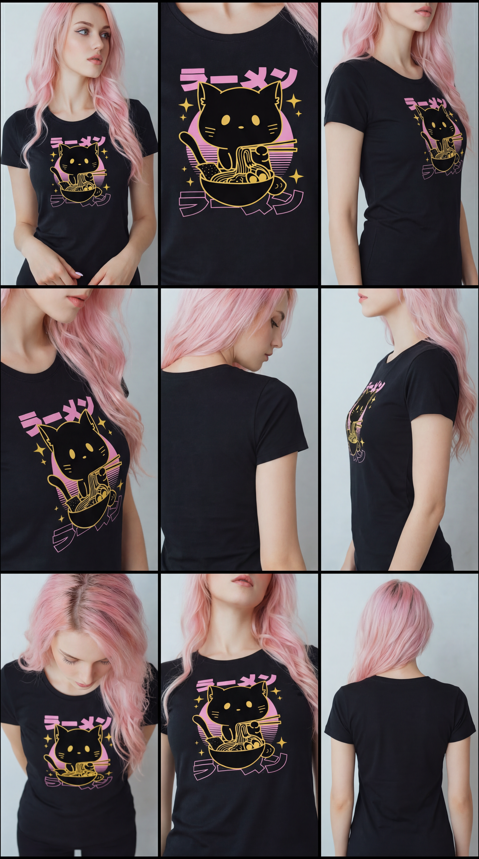 T-shirt Femme Ramen Cat – Kawaii Streetwear Japonais