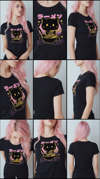 T-shirt Femme Ramen Cat – Kawaii Streetwear Japonais
