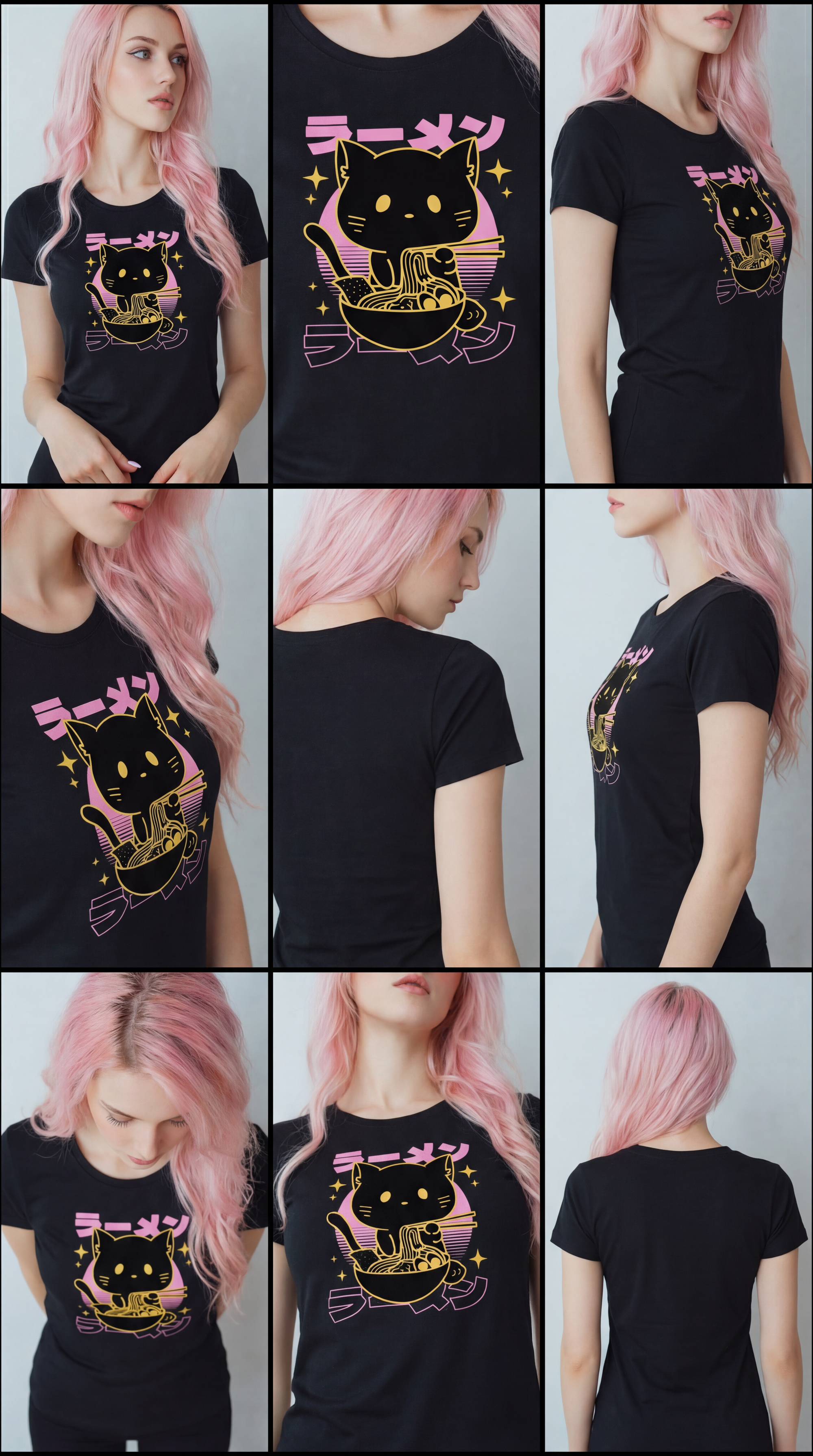 T-shirt Femme Ramen Cat – Kawaii Streetwear Japonais