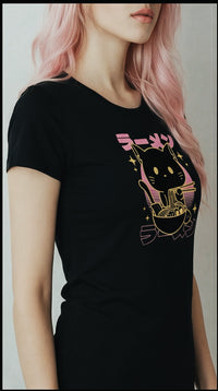 T-shirt Femme Ramen Cat – Kawaii Streetwear Japonais
