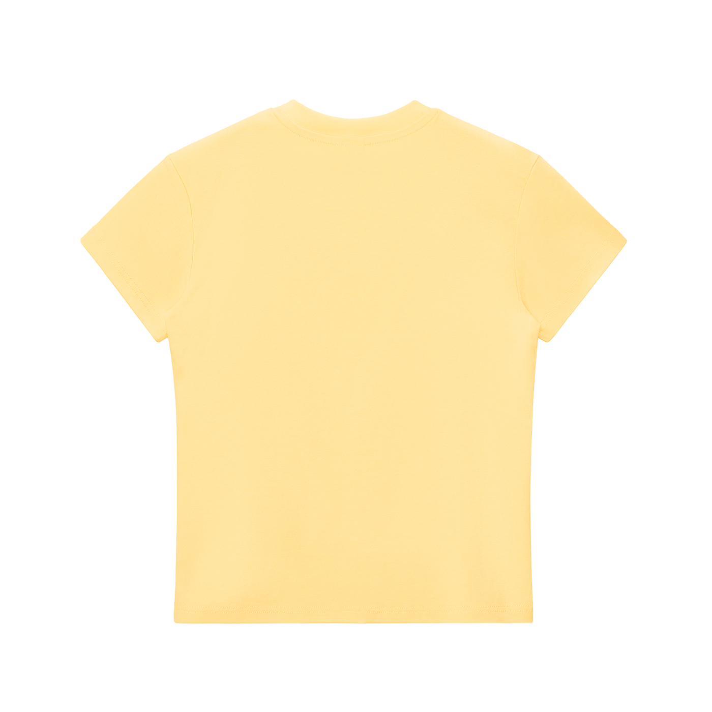Dos du baby tee femme jaune uni en coton stretch – CHT'M Boutique