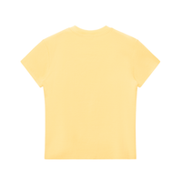 Dos du baby tee femme jaune uni en coton stretch – CHT'M Boutique