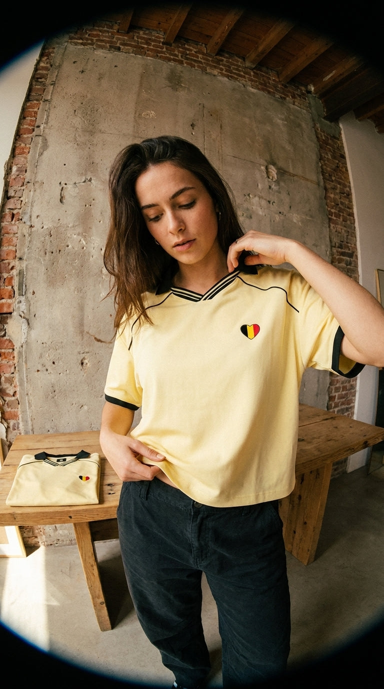 Belgium Heart Jersey Tee – Supporter la Belgique avec style