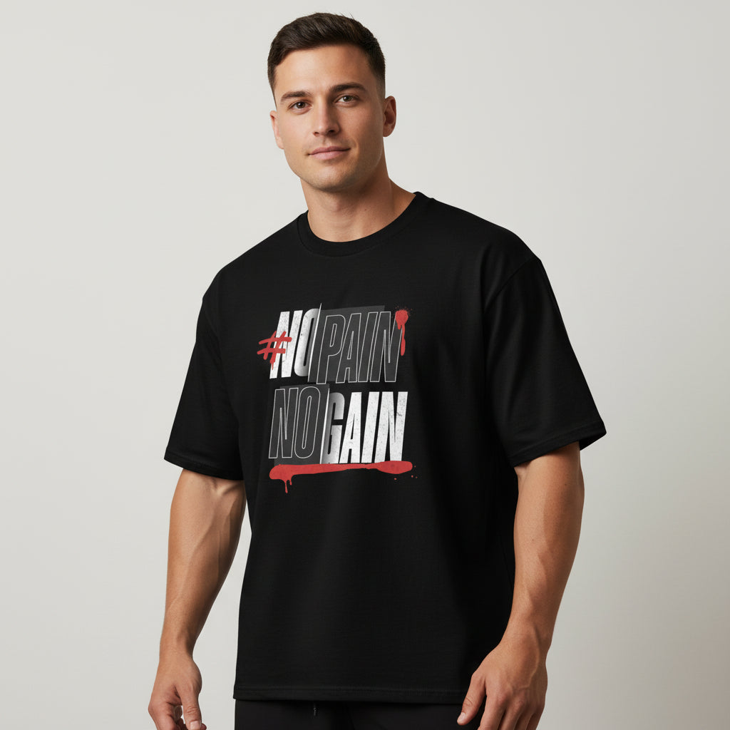 t-shirt homme gym no pain no gain