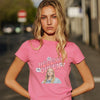 T-shirt Héléna Star Academy rose porté en extérieur, streetwear