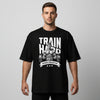 t-shirt homme train hard musculation