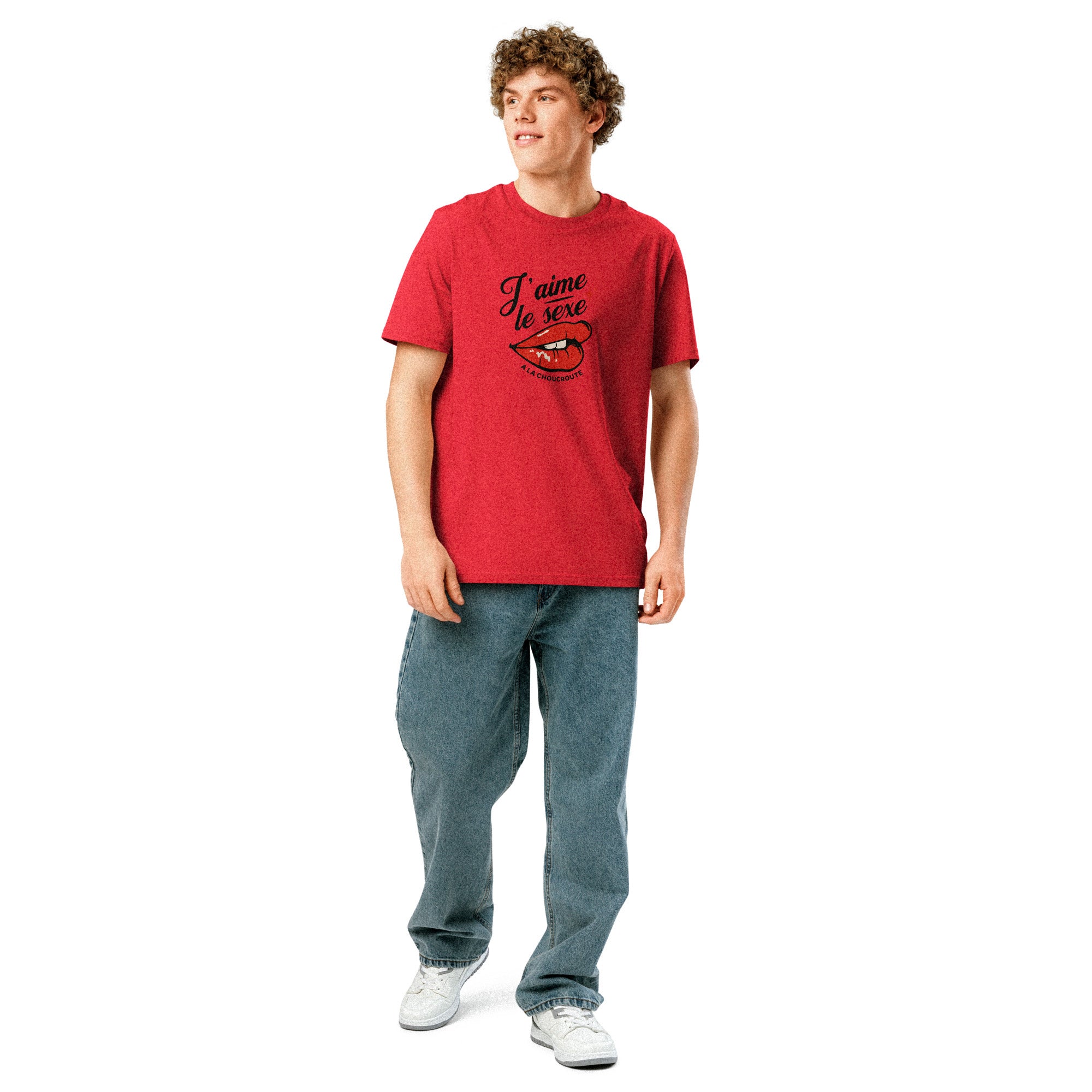 t-shirt à message j'aime le sexe