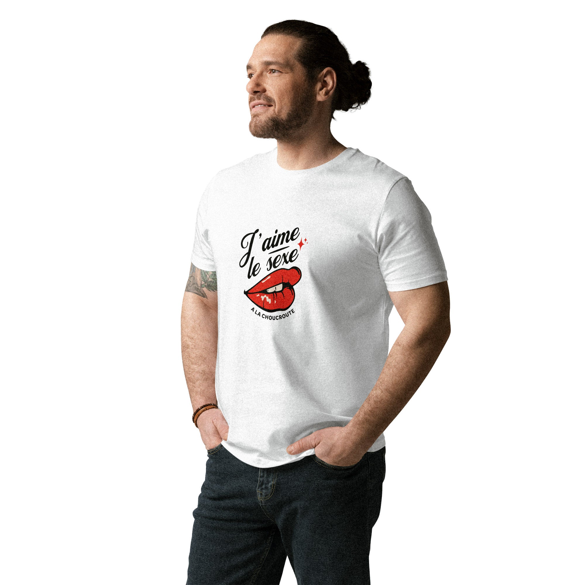 t-shirt pour hommes j'aime le sexe al choucroute