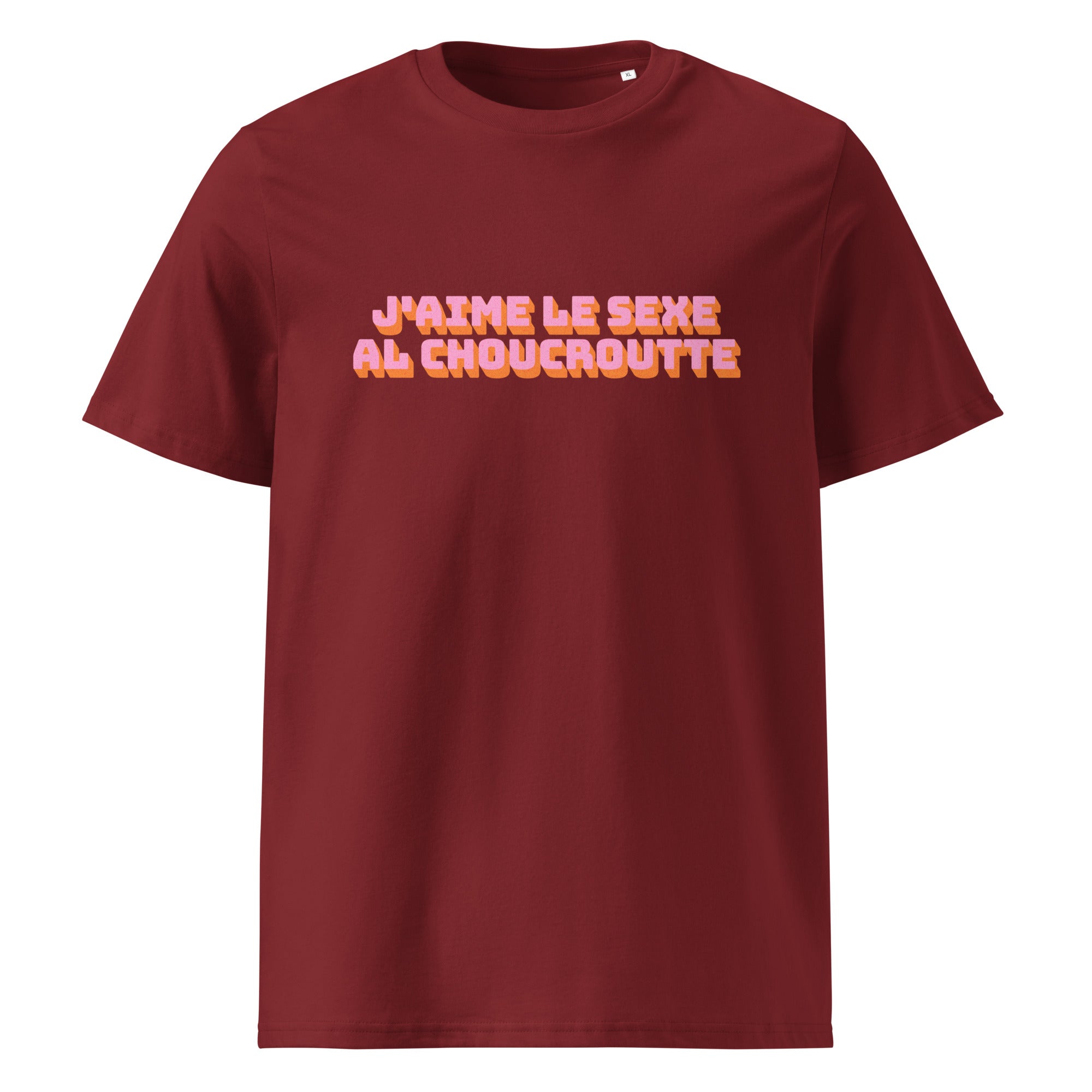 teeshirt j aime le sexe al choucroutte bordeaux