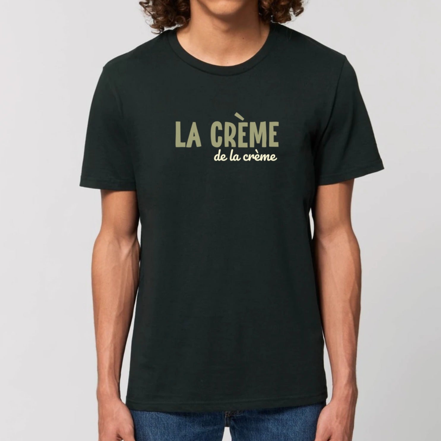 T-shirt La Crème de la Crème noir en coton bio – t-shirt original unisexe CHT'M Boutique