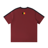 T-shirt Le Pays de la Bière rouge bordeaux vue de dos avec drapeau belge brodé