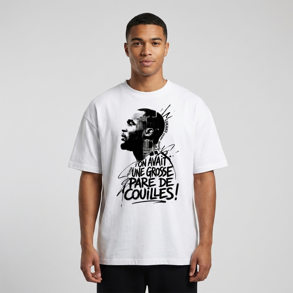 T-shirt Lukaku homme, style studio photo, Diables Rouges Coupe du Monde 2026