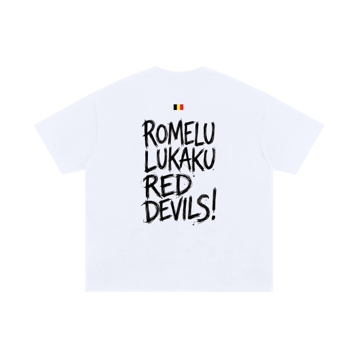 T-shirt Lukaku Red Devils vue de dos - drapeau belge - Diables Rouges Coupe du Monde 2026