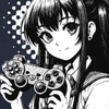 Macro de l'impression manga : detail de la trame et de la manette