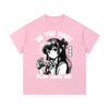 T-shirt kawaii manga gameuse Play With Me coloris rose