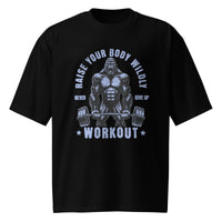 t-shirt noir motivation gym musculation porté par un homme fort