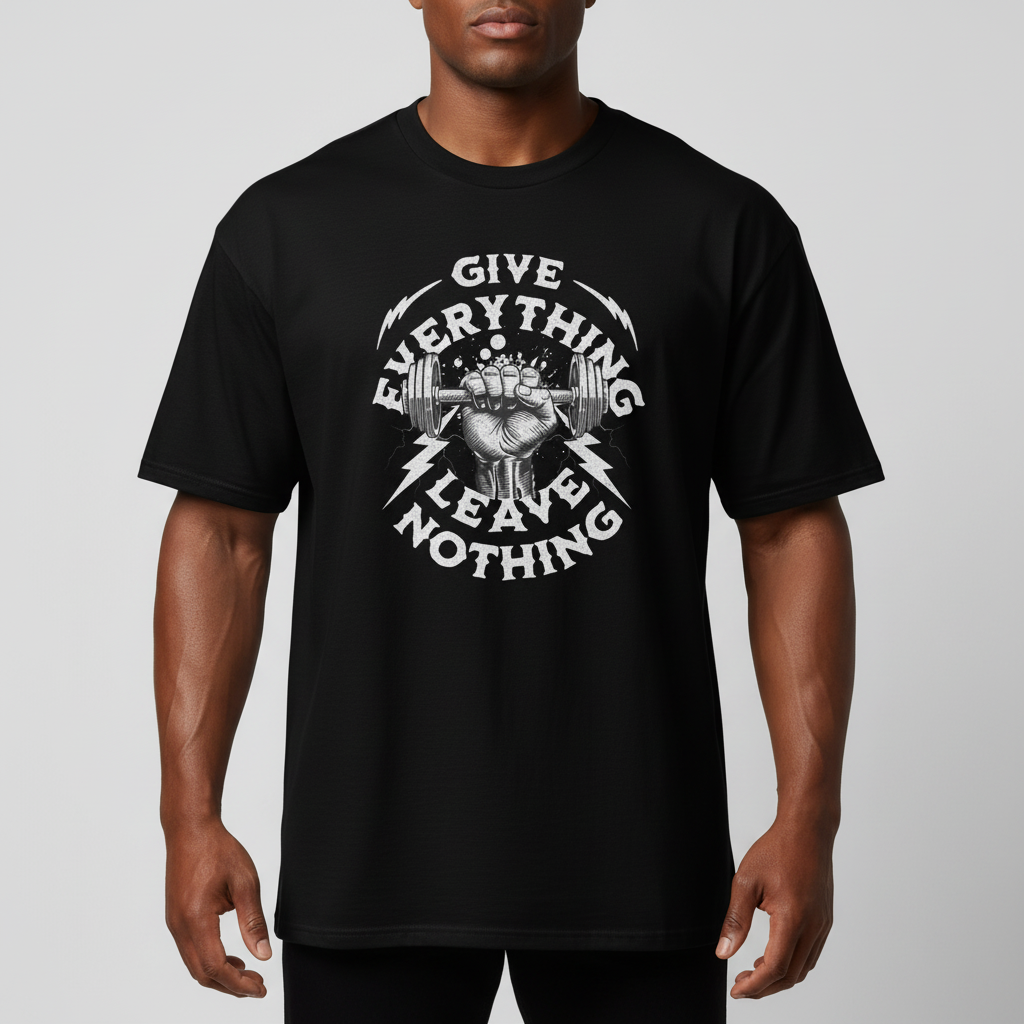 T-Shirt musculation et bodybuilding motivation - Give everything leave nothing