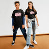 tshirt enfant noir star academy marine fan club deux enfant de face