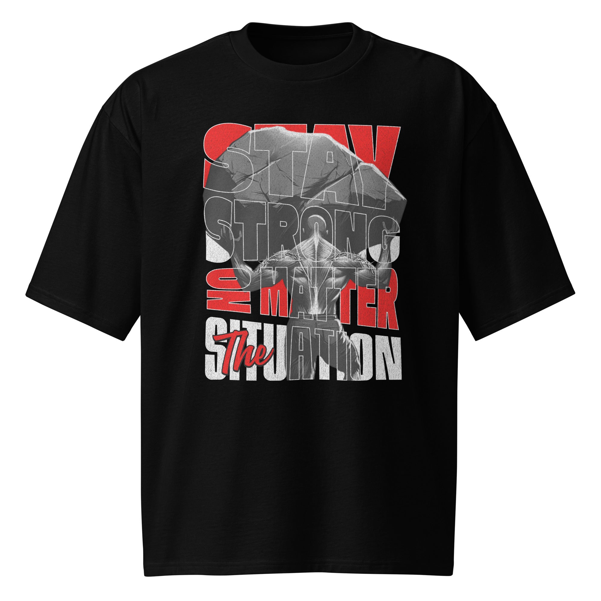 t-shirt noir musculation stay strong