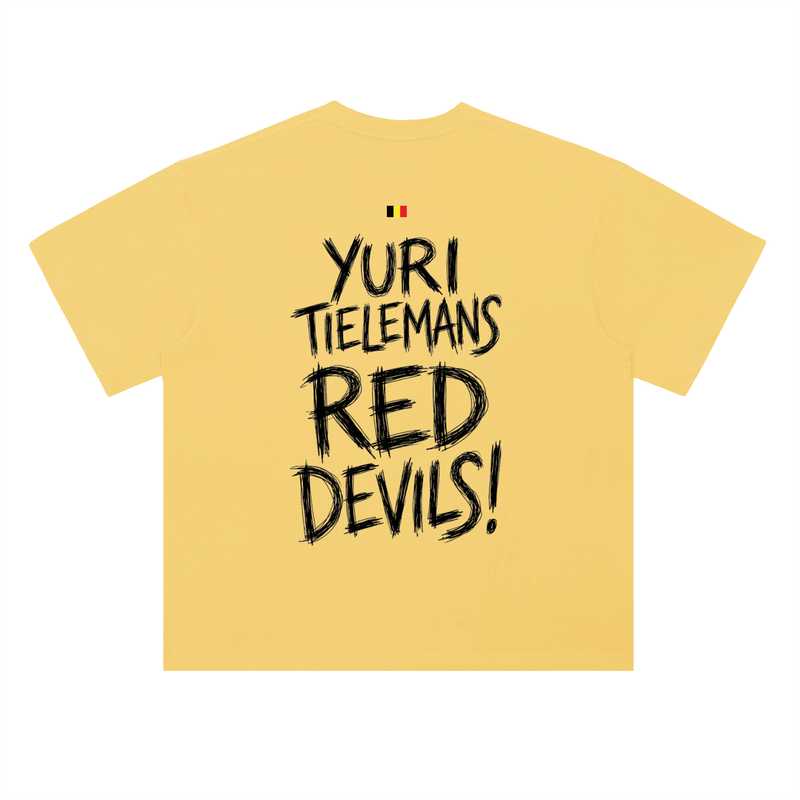 T-shirt Tielemans Belgique World Cup 2026 – Oversized Bootleg Diables Rouges Jaune