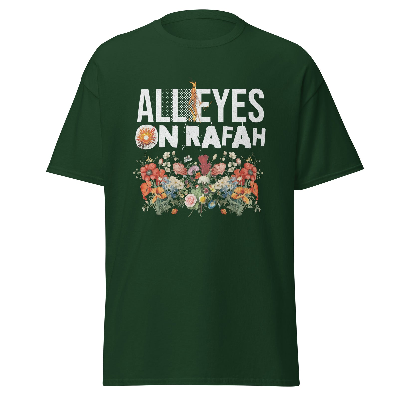 t-shirt vert Palestine All eyes on Rafah