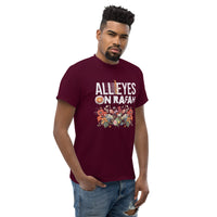 t-shirt bordeaux Palestine All eyes on Rafah homme porté
