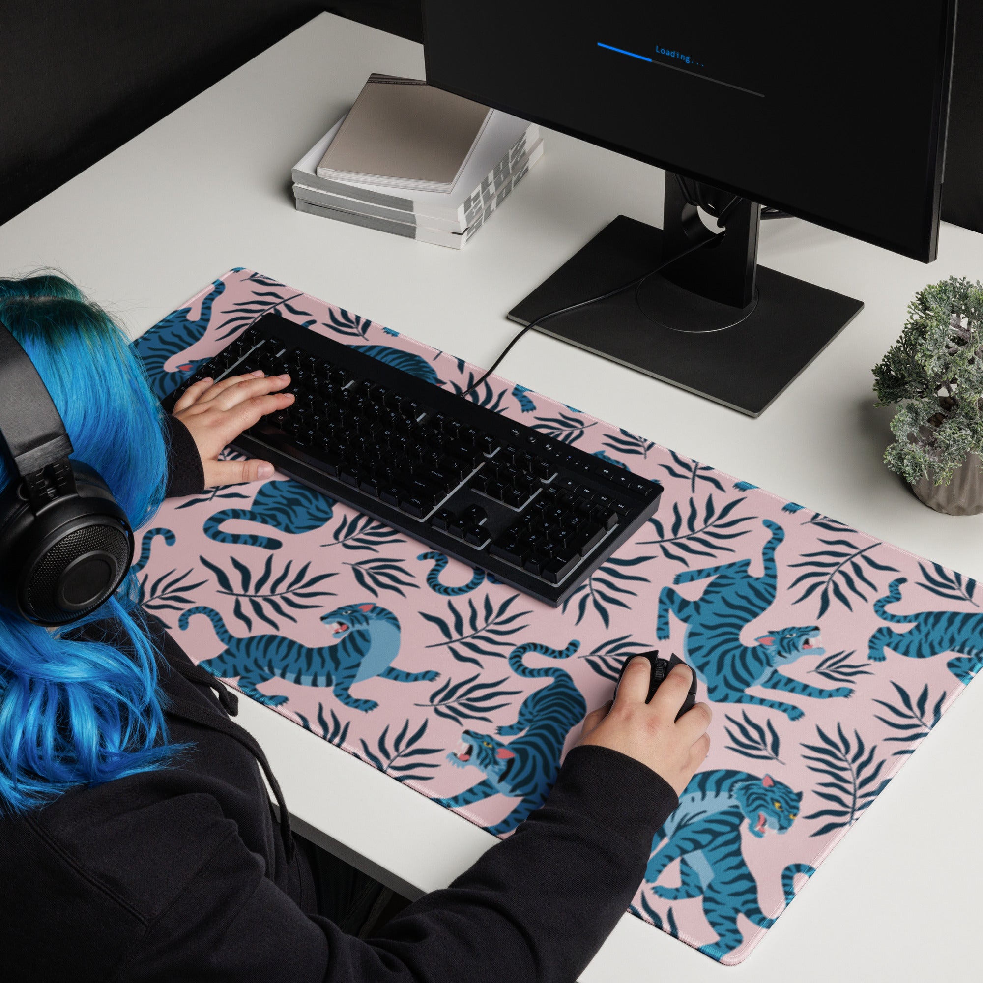 Tapis de souris géant XXL - Tigre bleu