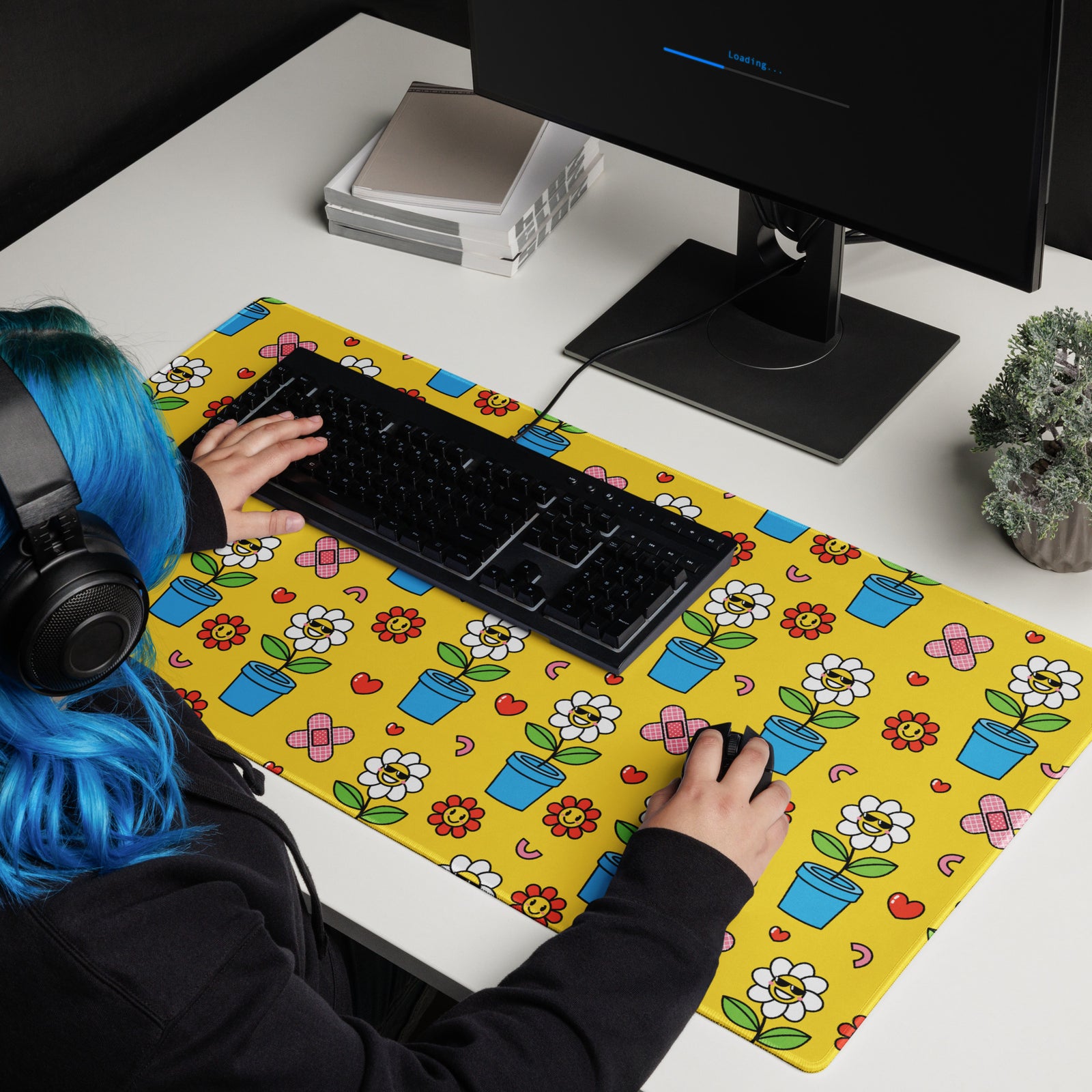 Tapis de souris gaming XXL - Happy flowers