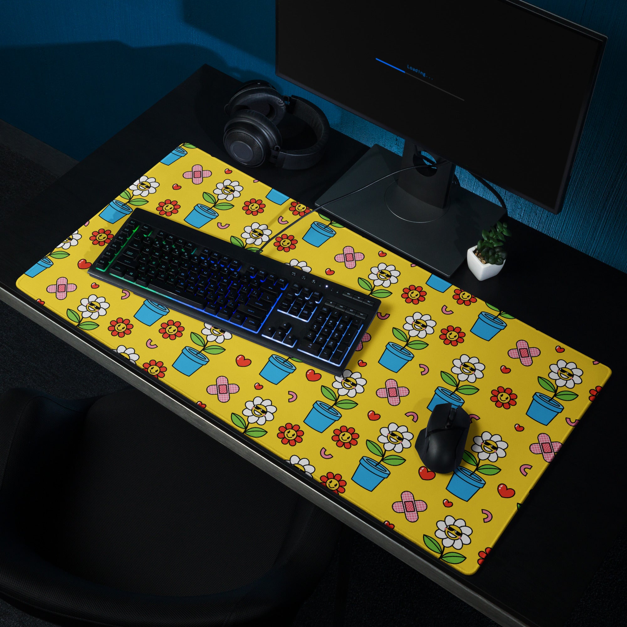 Tapis de souris gaming XXL - Happy flowers