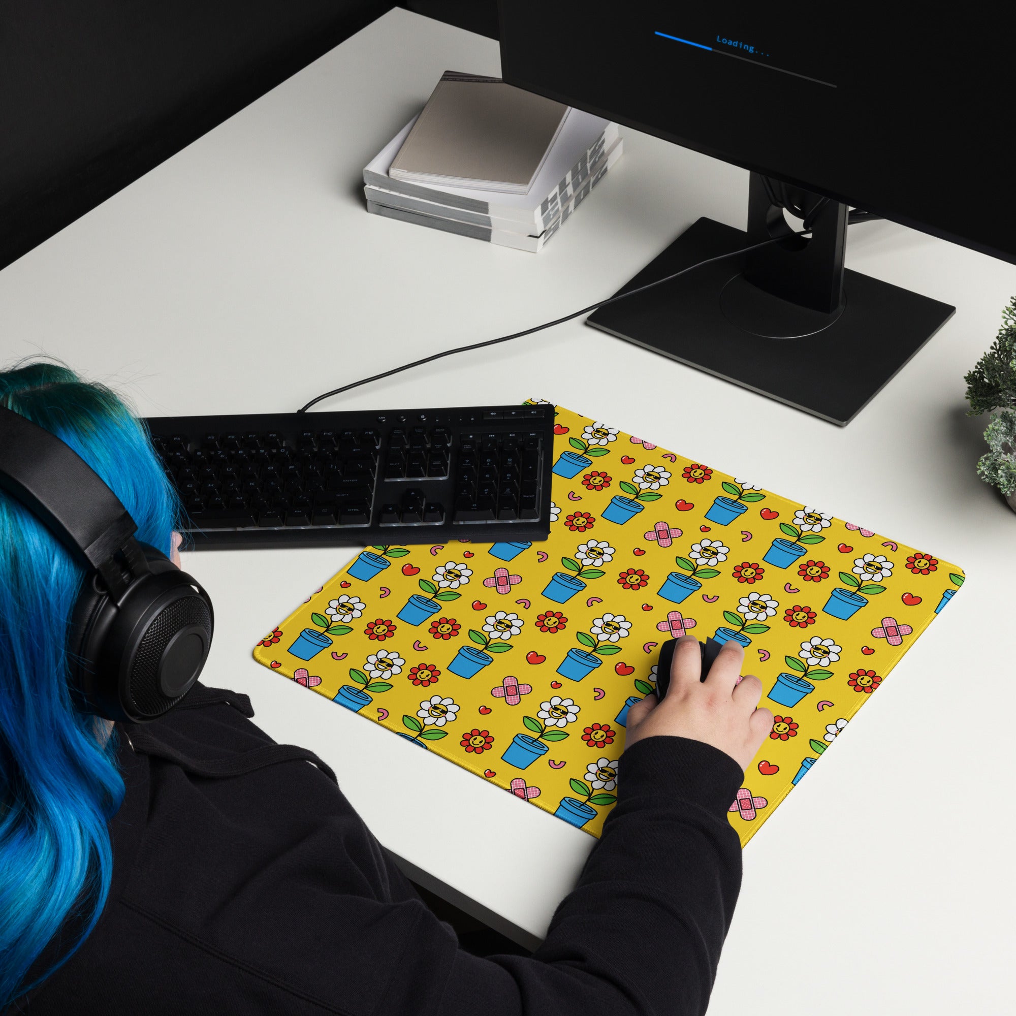 Tapis de souris gaming XXL - Happy flowers