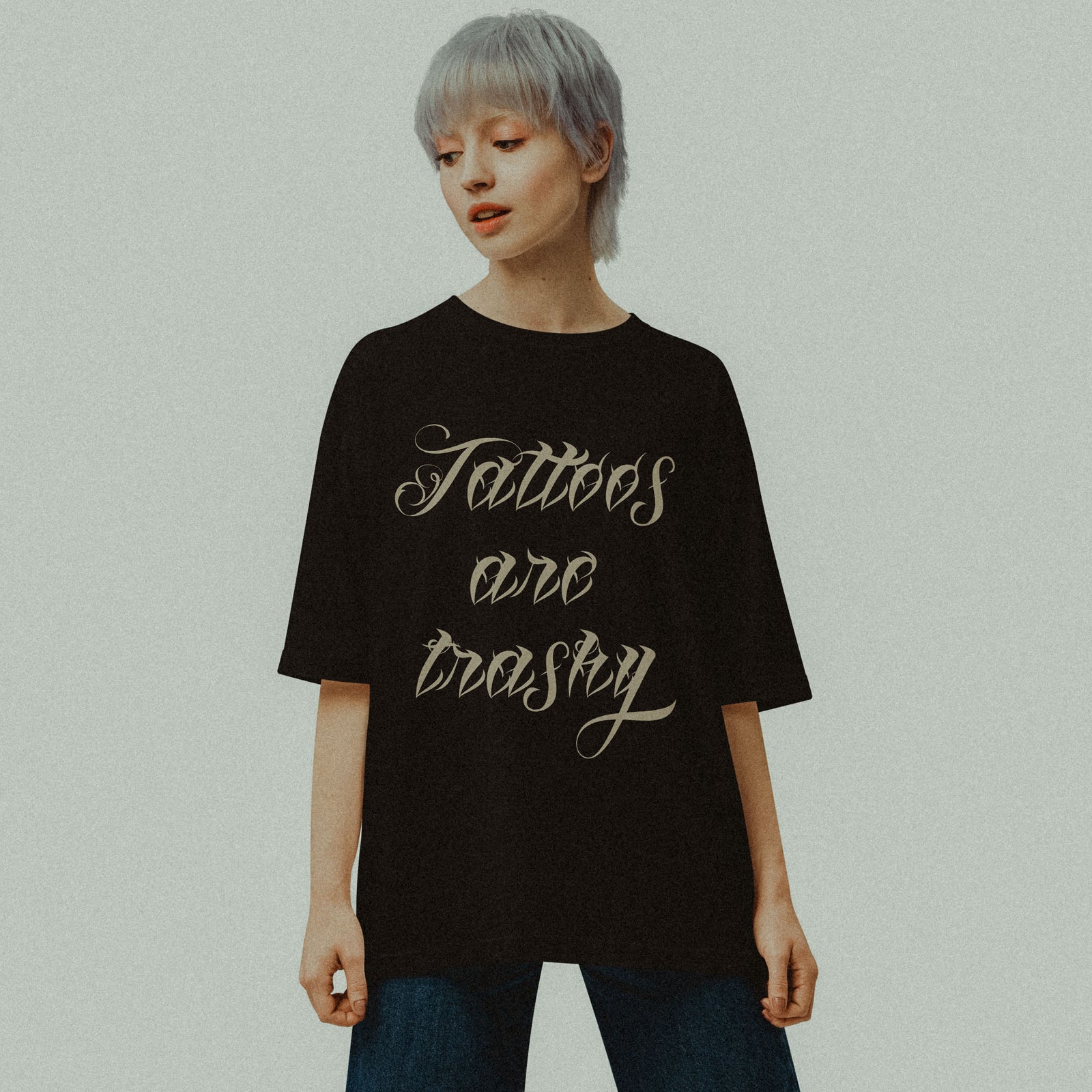 T shirt en coton lourd Tattoos are Trashy