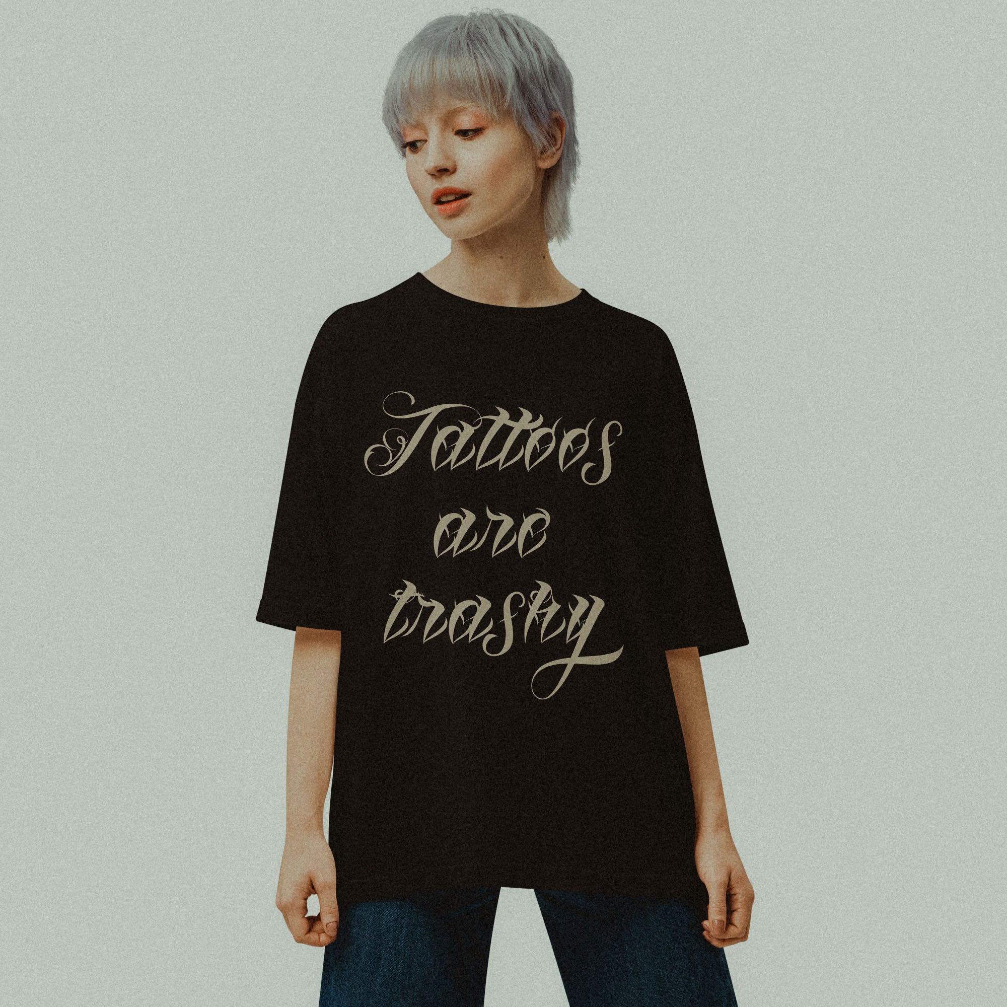 T shirt en coton lourd Tattoos are Trashy