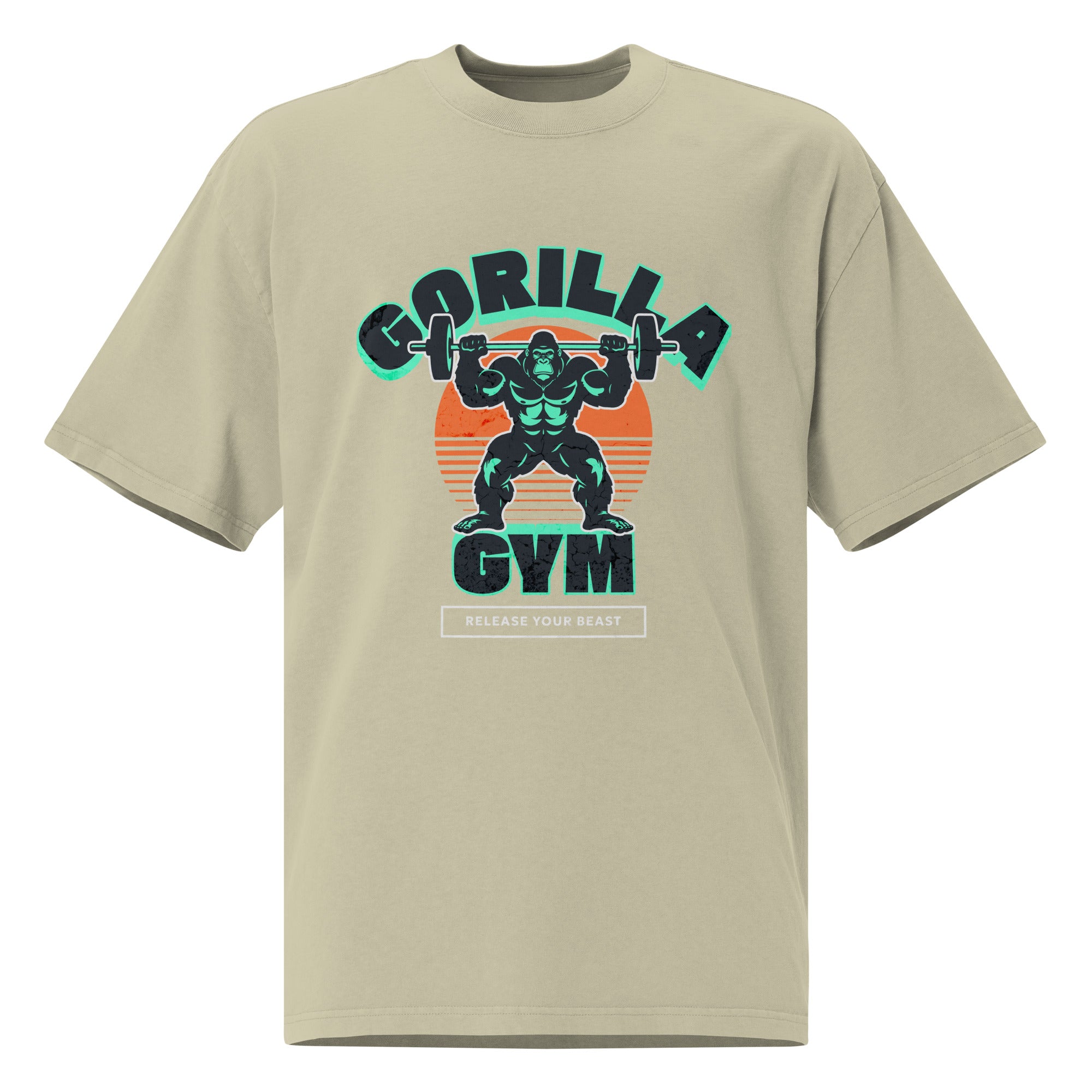 t-shirt beige oversized pour faire de la musculation