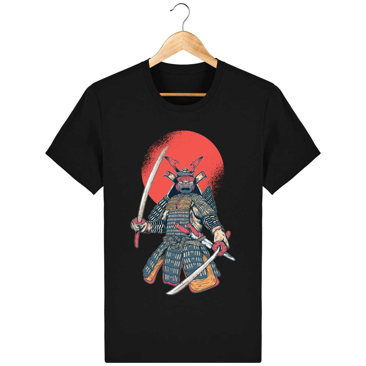teeshirt noir homme samurai