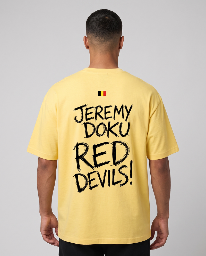 T-shirt Jeremy Doku Red Devils Belgique – Édition Jaune Citron CM 2026