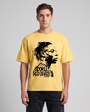 T-shirt Jeremy Doku Red Devils jaune citron porté en studio, vue de face