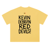 T-shirt Kevin De Bruyne Red Devils jaune citron - lettrage et drapeau belge au dos