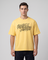 T-shirt Romelu Lukaku Red Devils jaune citron porté en studio, vue de face