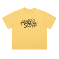 T-shirt oversized Lukaku en jaune citron - lettrage Romelu Lukaku au pinceau noir sur le devant