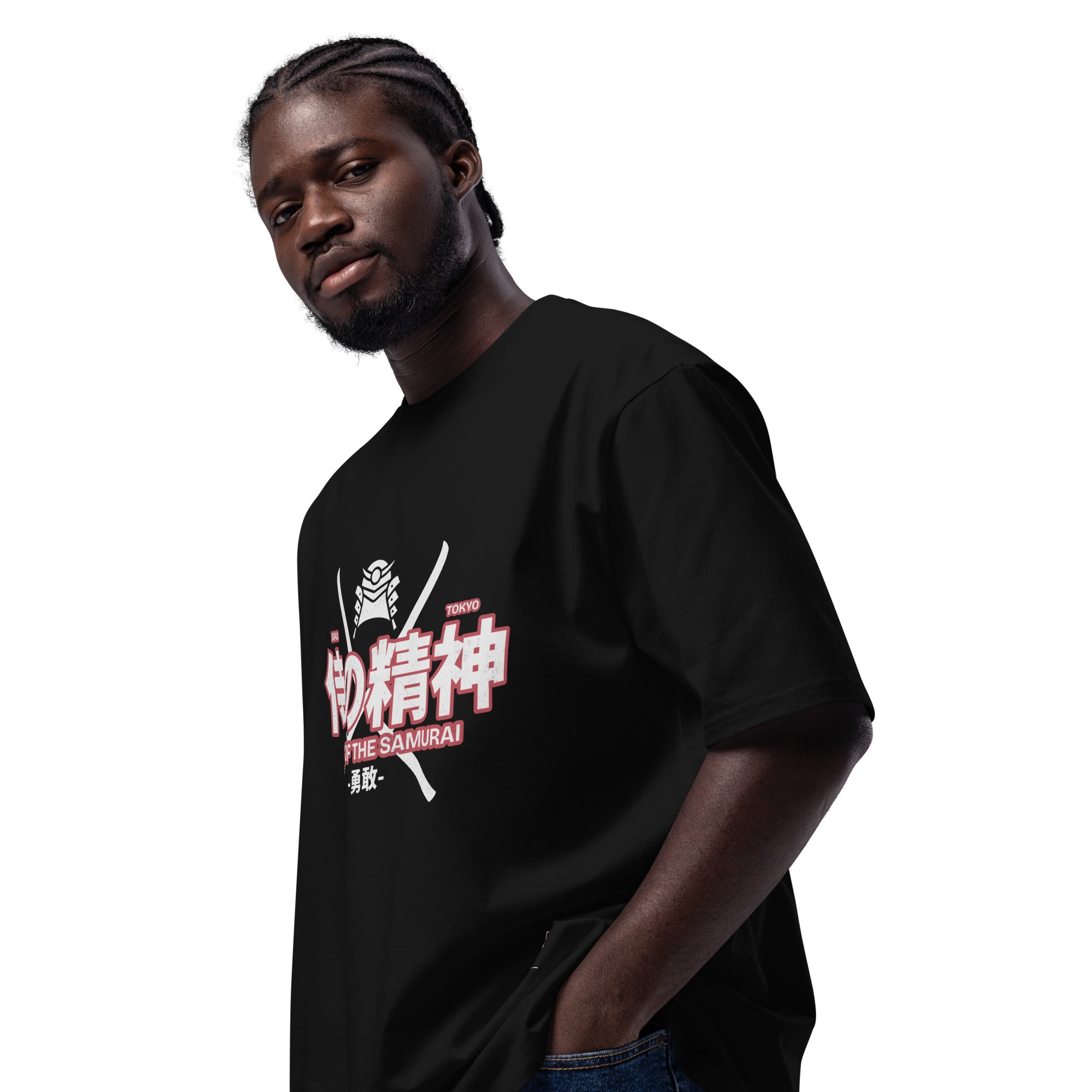 T-shirt ample noir Tokyo Japan esprit samurai