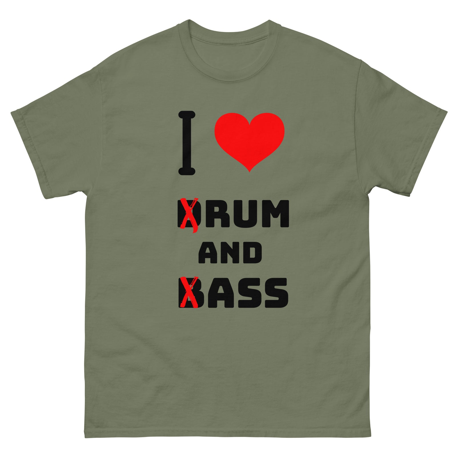 tshirt kaki i love drum
