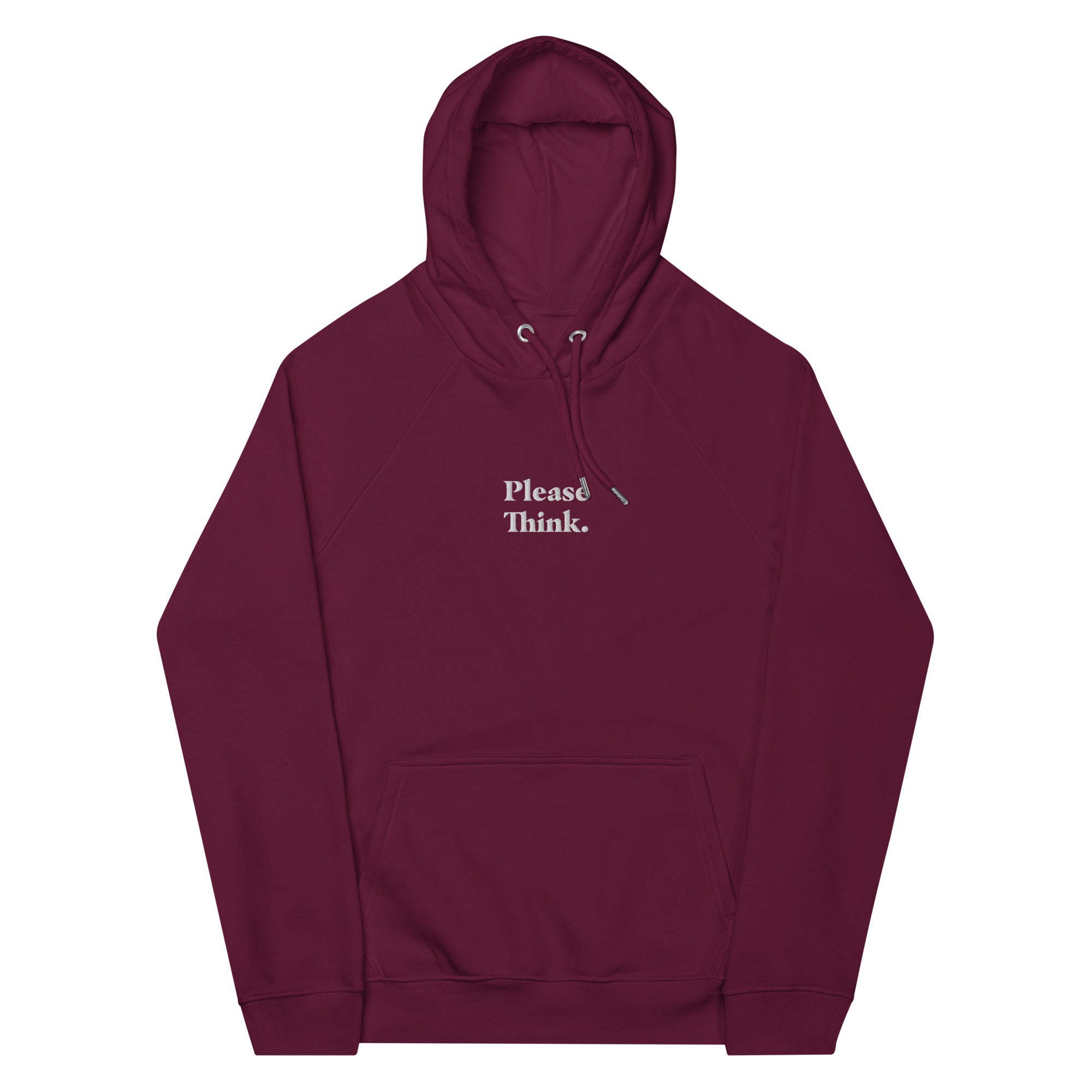 Pull à capuche - Please Think. (Bordeaux)