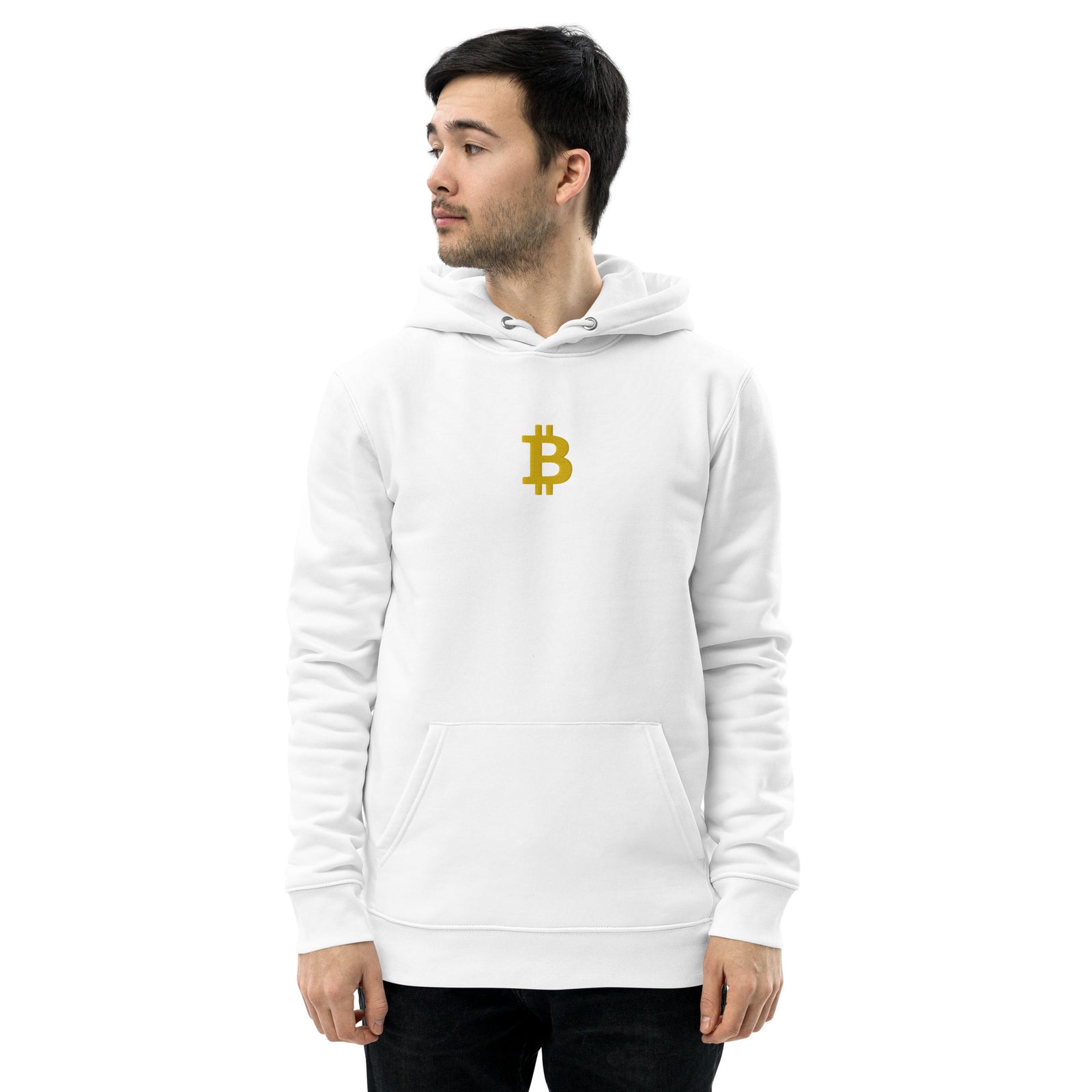 Sweat écologique blanc unisexe brodé - "BITCOIN"