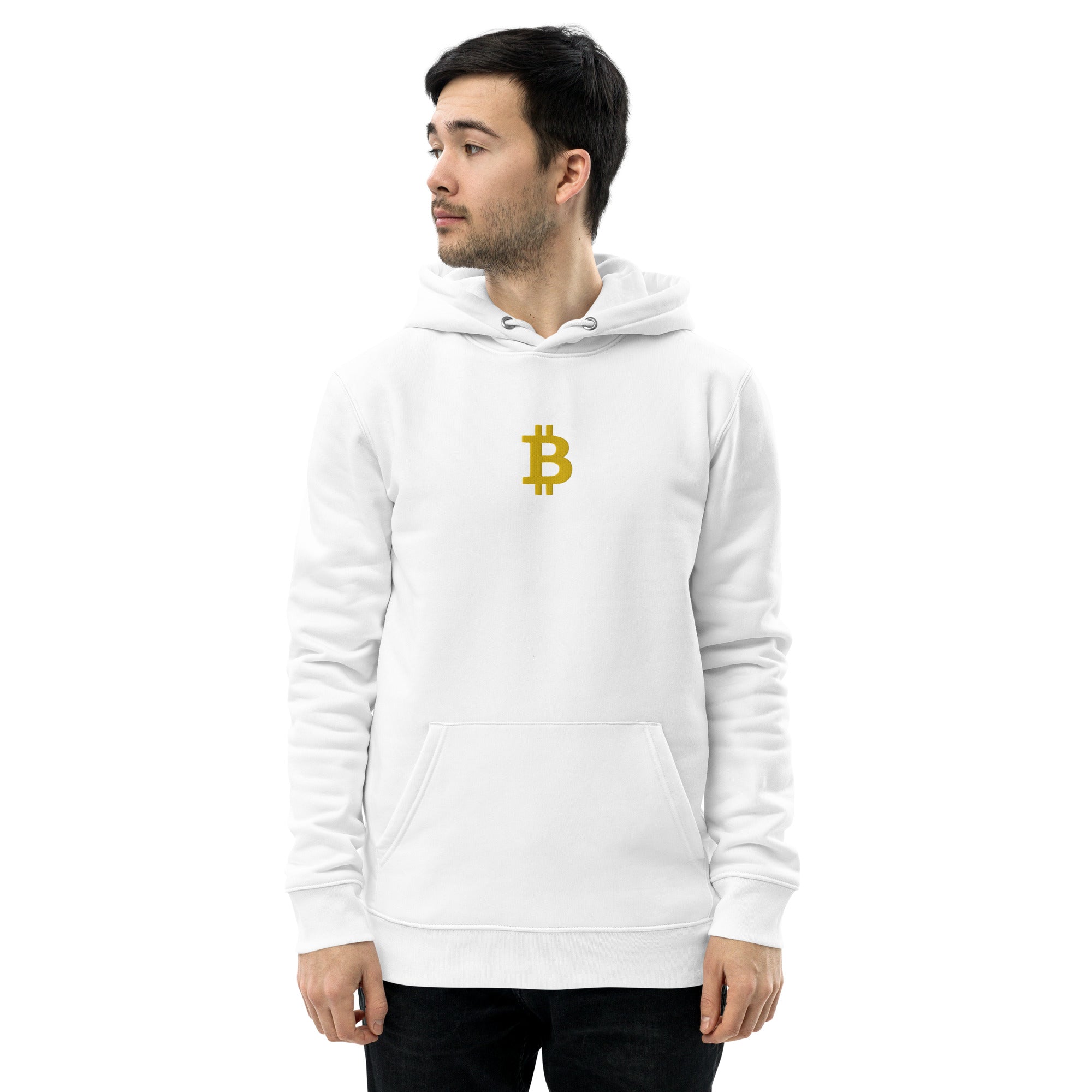 Sweat écologique blanc unisexe brodé - "BITCOIN"