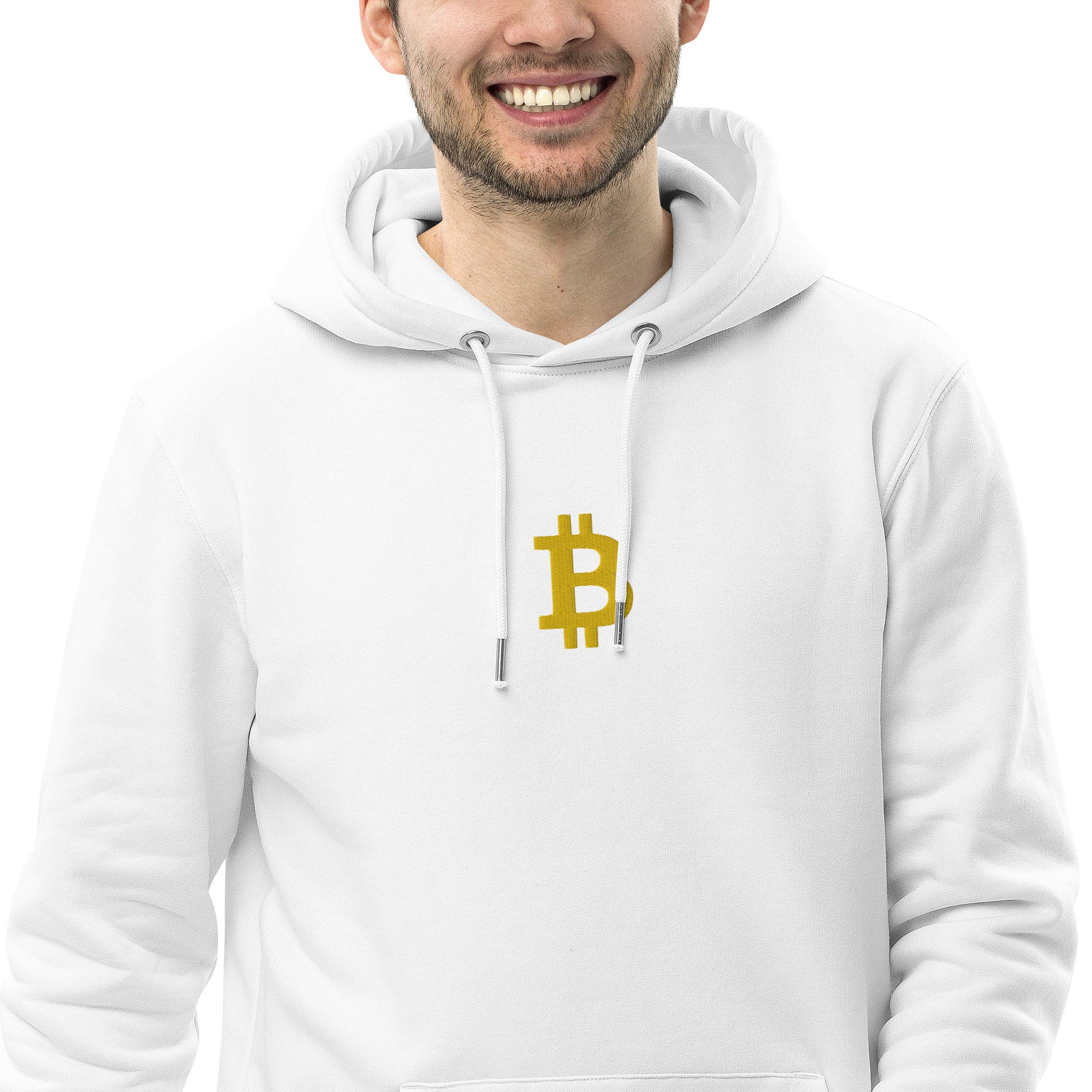 Sweat écologique blanc unisexe brodé - "BITCOIN"