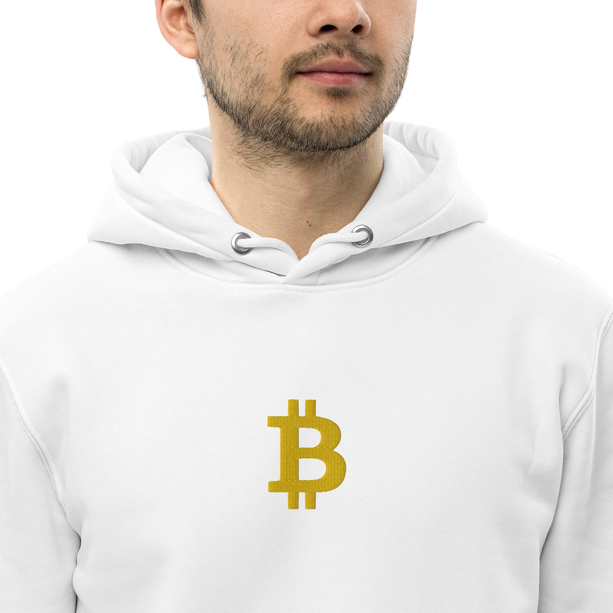 Sweat écologique blanc unisexe brodé - "BITCOIN"