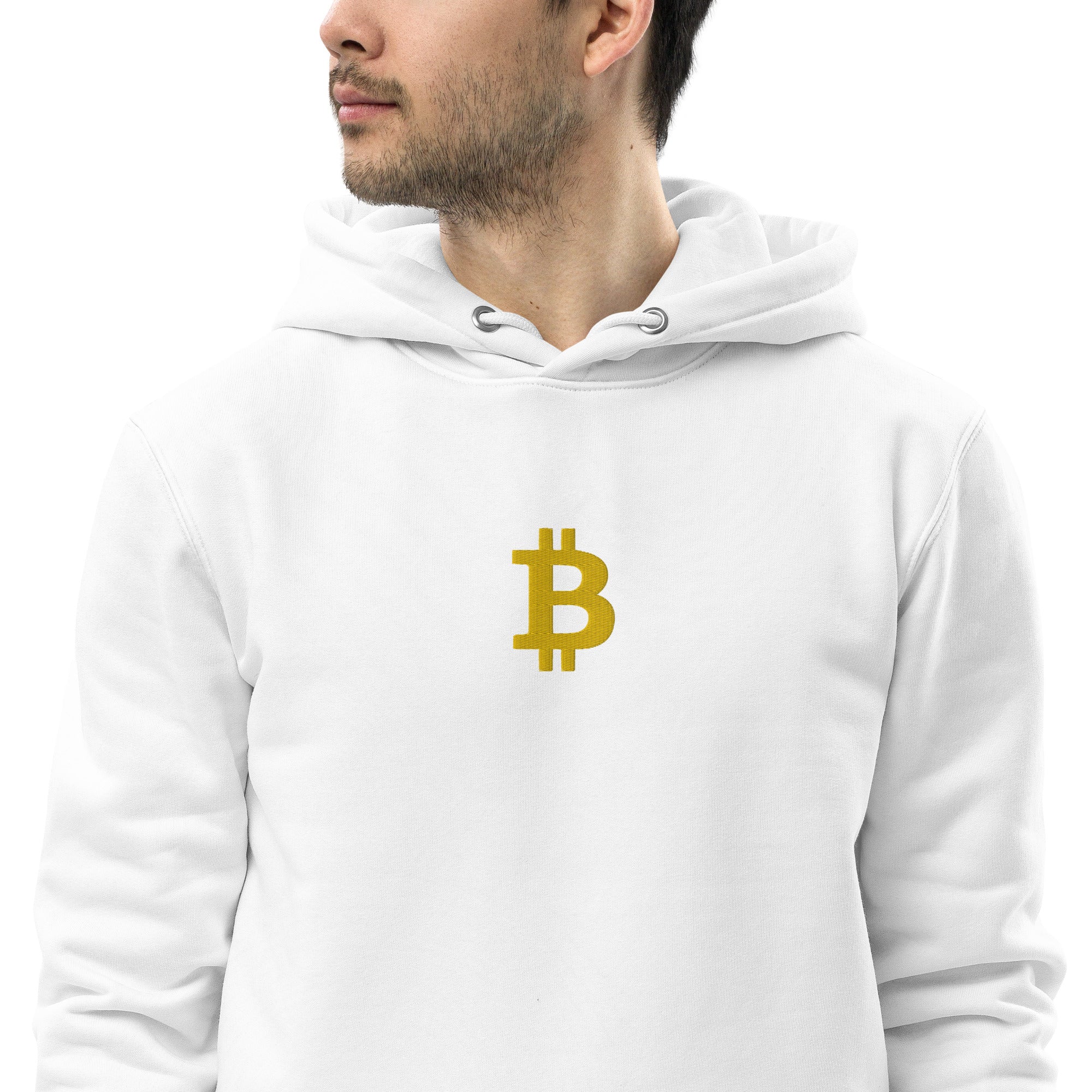 Sweat écologique blanc unisexe brodé - "BITCOIN"