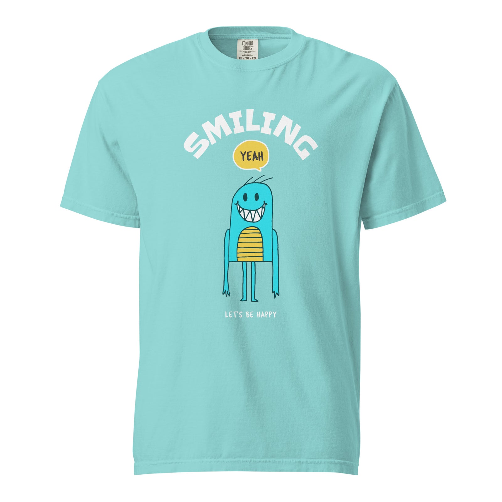 T-shirt homme teinté lourd unisexe - SMILING