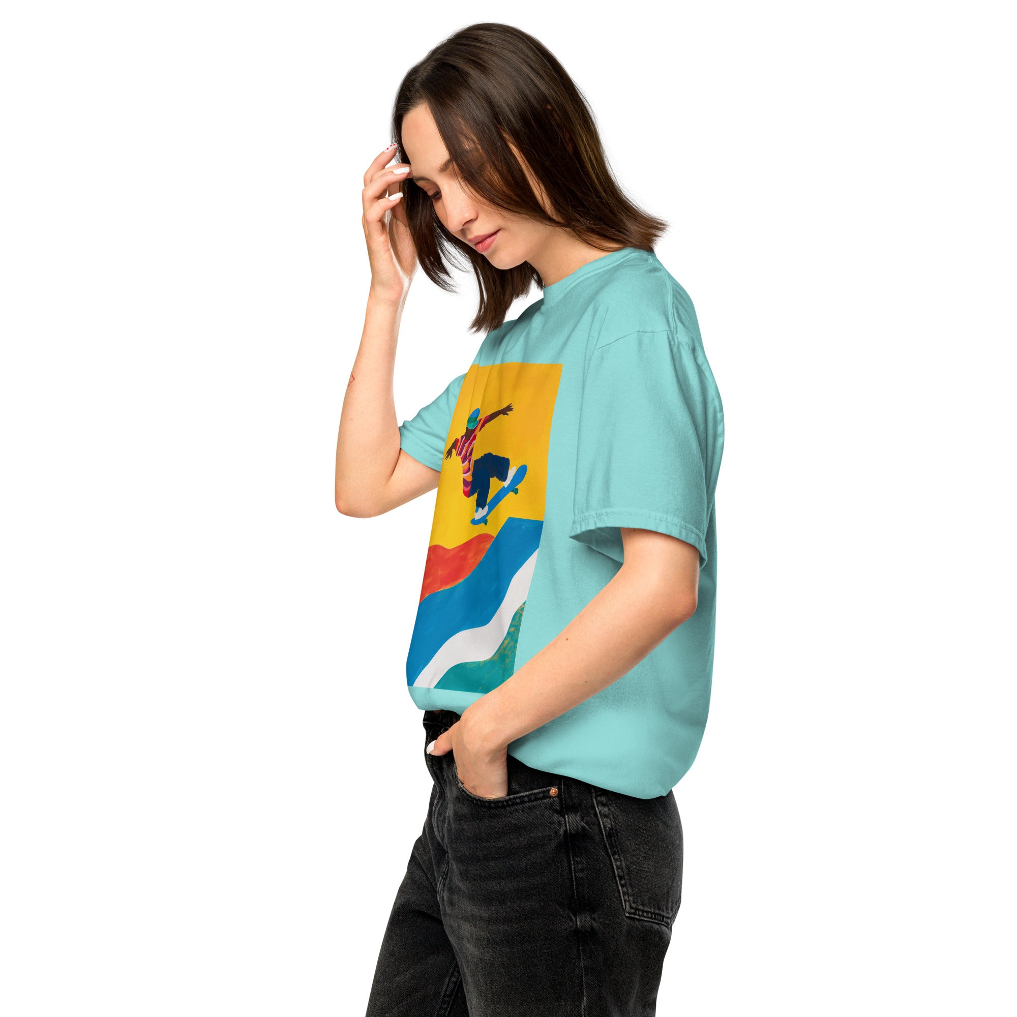 T-shirt teinté lourd unisexe - SKATEBOARD