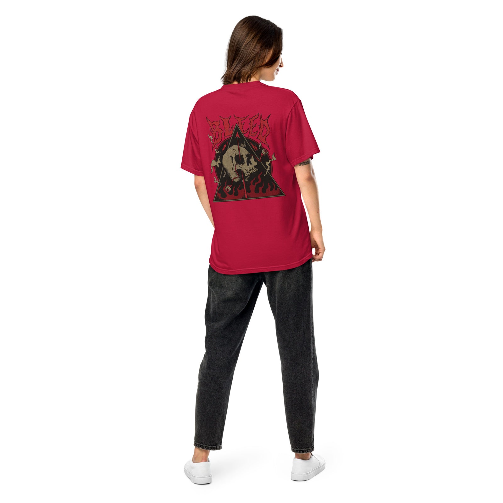 T-shirt homme satanic teinté lourd - skeleton in hell